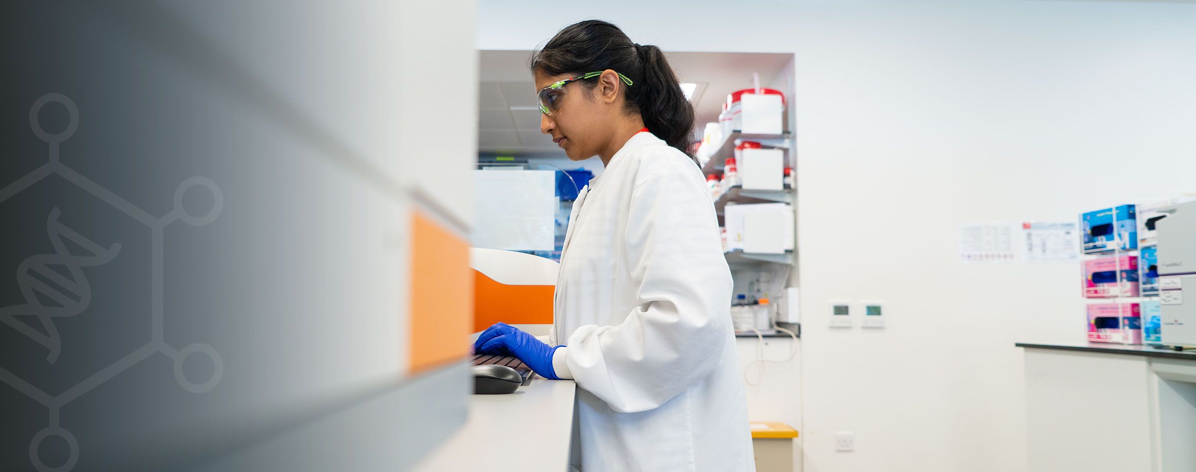 Laboratory scientist monitoring quality control